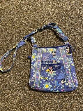 Disney Vera Bradley Floral Mickey and Minnie Quilted Crossbody Bag